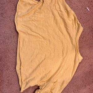 Shein yellow cropped shirt